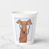 Hund Hört auf Musik Funny Kopfhörer Pup Pappbecher (Vorderseite)