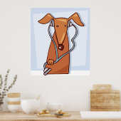 Hund Hört auf Musik Funny Kopfhörer Pup Poster (Küche)