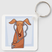 Hund Hört auf Musik Funny Kopfhörer Pup Schlüsselanhänger (Rückseite)