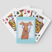 Hund Hört auf Musik Funny Kopfhörer Pup Spielkarten (Rückseite)