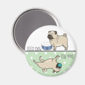 Hund/Hund Gefüttert Niedlicher Mops Magnet (Vorderseite/Rückseite)