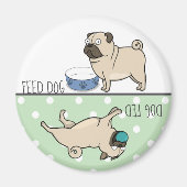 Hund/Hund Gefüttert Niedlicher Mops Magnet (Vorne)