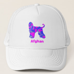 Hund-Hund Niedlich rosa Silhouette für Afghanistan Truckerkappe