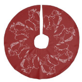 Hund Hund Weihnachtsbaum Rock Dog Tree Skirts Leinenimitat Weihnachtsbaumdecke (Vorderseite)