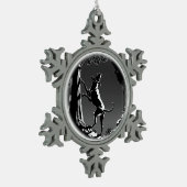 Hund Hunde Dekoration Schneeflocken Zinn-Ornament (Links)