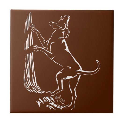 Hund Hunde Keramik Tile Jägerdekor Fliese (Vorderseite)