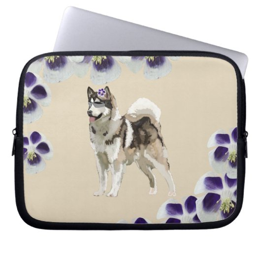 Hund, Husky Hund Art Neopren Laptop Schläfchen 10" Laptopschutzhülle (Vorderseite)