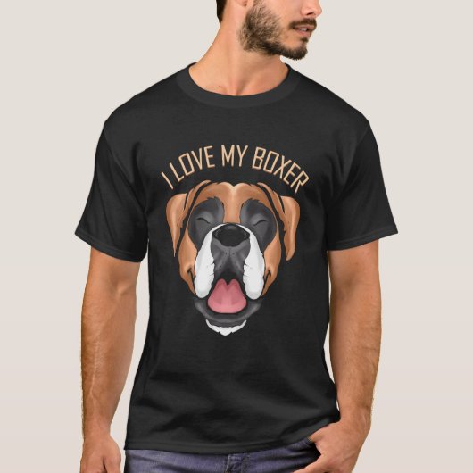 Hund I Liebe mein Boxer T-Shirt (Vorderseite)