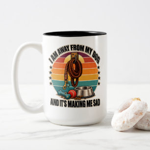 Hund: Ich bin von meinem Hund getrennt und es mach Zweifarbige Tasse
