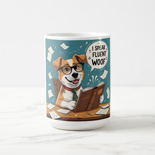 Hund ich spreche fließend Holz - Haustiere Eltern Kaffeetasse (Mittel)