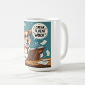 Hund ich spreche fließend Holz - Haustiere Eltern Kaffeetasse (VorderseiteRechts)