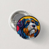 Hund illustriert lebendige Kreativität Button (Vorne & Hinten)