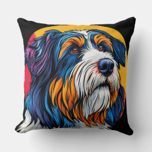 Hund illustriert lebendige Kreativität Kissen