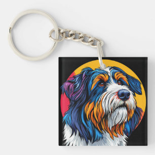 Hund illustriert lebhafte Kreativität Schlüsselanhänger