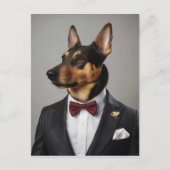 Hund im Anzug Postkarte (Vorderseite)