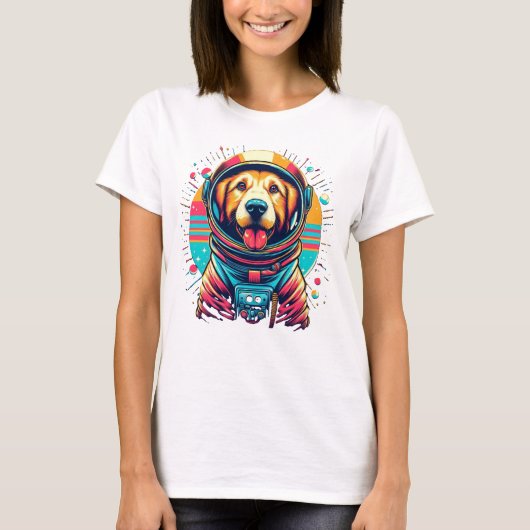Hund im Astronautenanzug | Vintage Design T-Shirt (Vorderseite)