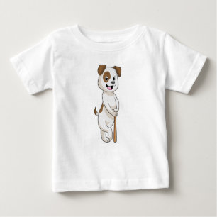 Hund im Baseball mit Baseballschläger Baby T-shirt