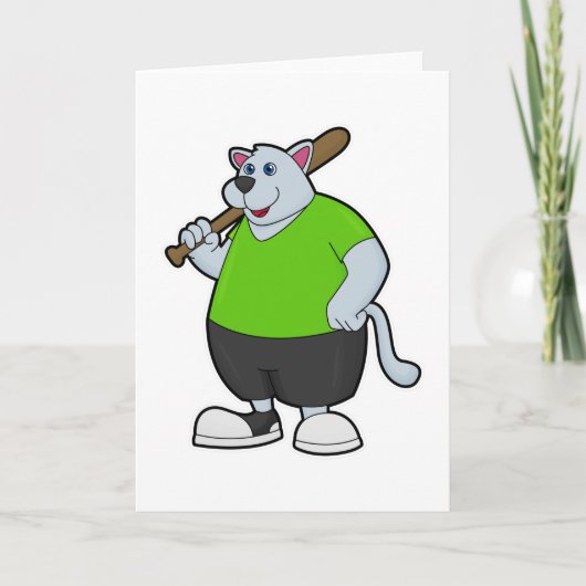 Hund im Baseball mit Baseballschläger Karte (Vorderseite)