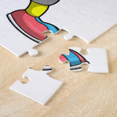 Hund im Baseball mit Baseballschläger Puzzle (Seite)