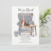 Hund im Basset Wir haben die Ankündigung über Bewe (Stehend Vorderseite)