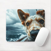 Hund im Bett eines Wohnmobils Mousepad (Mit Mouse)
