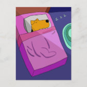 Hund im Bett Postkarte (Vorderseite)