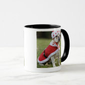 Hund im Feiertagskostüm Tasse (VorderseiteRechts)