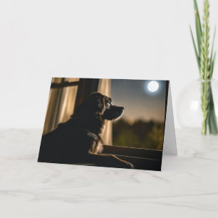 Hund im Fenster "Mondlicht" Karte
