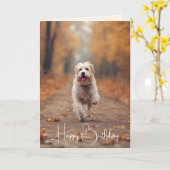 Hund im Herbst Karte (Gelbe Blume)