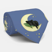 Hund im Mond Krawatte (Gerollt)