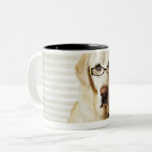 Hund im Morgenprogramm Zweifarbige Tasse (Vorderseite Links)