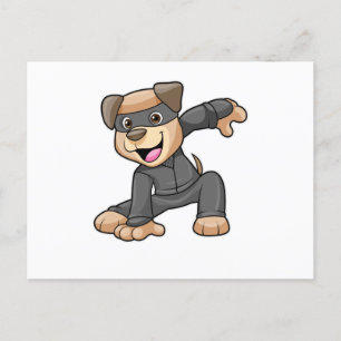 Hund im Ninja-Kostüm Postkarte