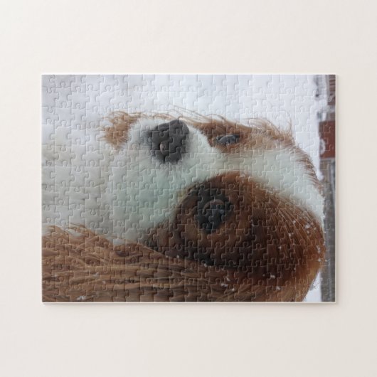 Hund im Schnee Puzzle (Horizontal)