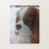 Hund im Schnee Puzzle (Vertikal)