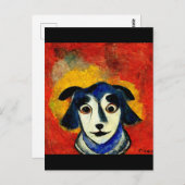 Hund im Stil von Marc Chagall Postkarte (Vorne/Hinten)