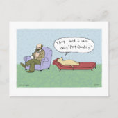 Hund im therapeutischen Cartoon | Hunde Humor anze Postkarte (Vorderseite)