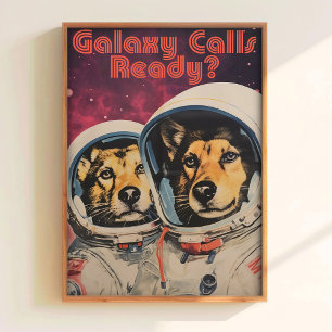 Hund im Weltraum Druck Sowjetischer Weltraum Poste Poster