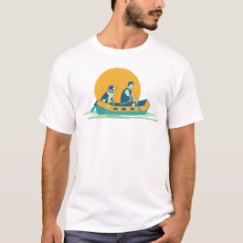 Hund im Wildwasserboot T-Shirt