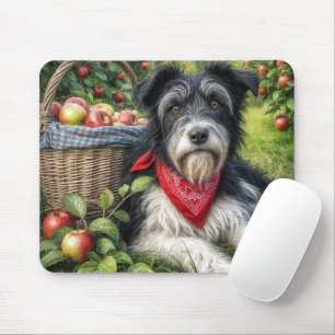 Hund in Apfelgarten Mousepad