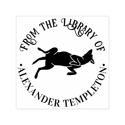 Hund in Bauch Rub Position Library Name Permastempel (Design)