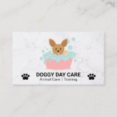 Hund in Blase Bath | Tierpflege Visitenkarte (Vorderseite)