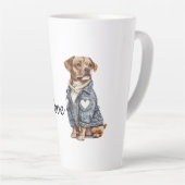 Hund in Blue Denim Jacket Milchtasse (Rechte Ecke)