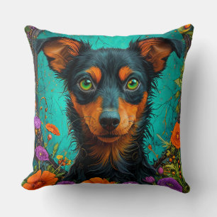 Hund in Blume Kissen