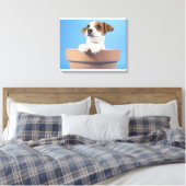 Hund in Blumentopf Leinwanddruck (Insitu (Schlafzimmer))