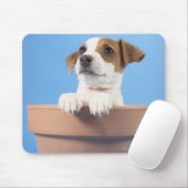 Hund in Blumentopf Mousepad (Mit Mouse)
