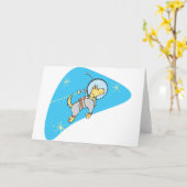 Hund in den Raum-Gruß-Karten Karte (Gelbe Blume)