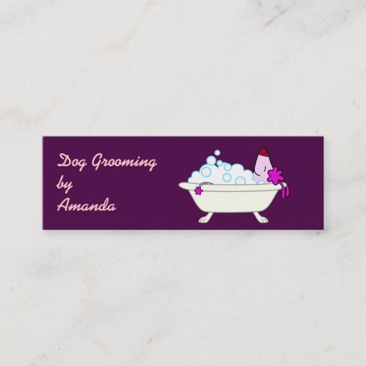 Hund in der Badewanne - HaustierGroomer Mini Visitenkarte (Vorderseite)