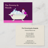Hund in der Badewanne - HaustierGroomer Visitenkarte (Vorne/Hinten)