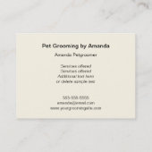Hund in der Badewanne - HaustierGroomer Visitenkarte (Rückseite)