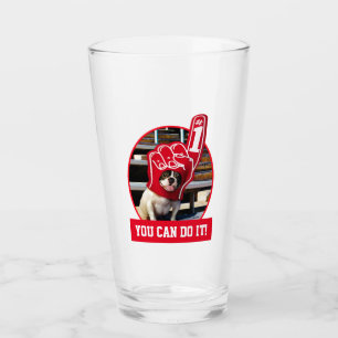 Hund in der SchaumHand Glas